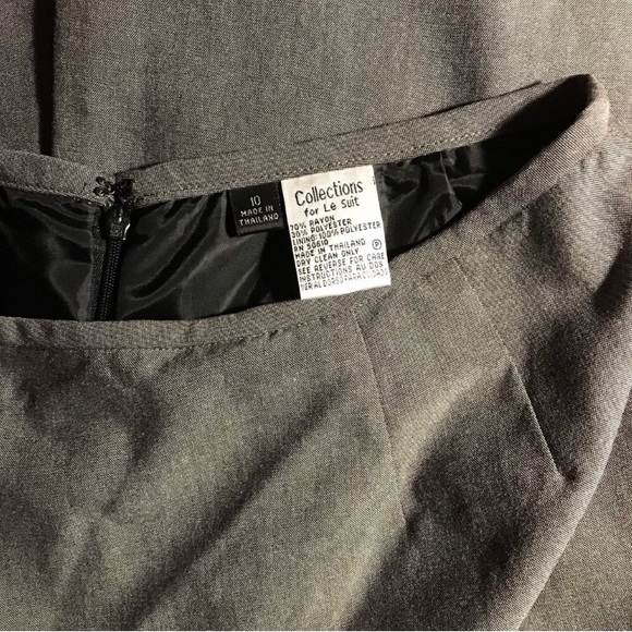 Vintage Steel Gray Long Skirt Suit Set Women’s Size 10 Like New - Picture 8 of 9